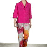Katharina Hovman Damen Taft Bluse mit Schalkragen pink