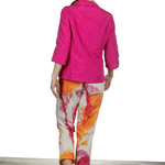 Katharina Hovman Damen Taft Bluse mit Schalkragen pink