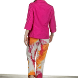 Katharina Hovman Damen Taft Bluse mit Schalkragen pink