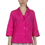 Katharina Hovman Damen Taft Bluse mit Schalkragen pink