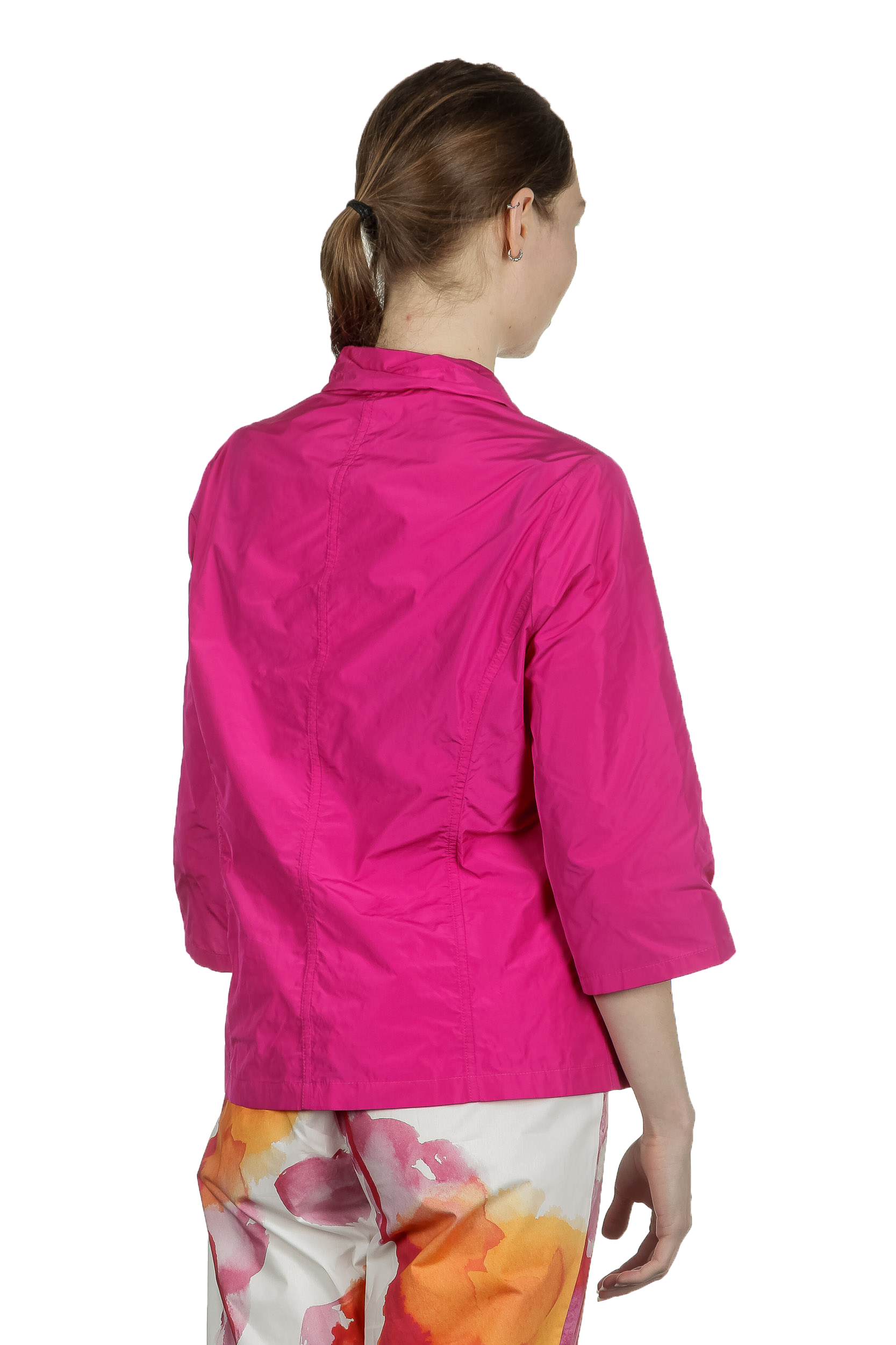 Katharina Hovman Damen Taft Bluse mit Schalkragen pink