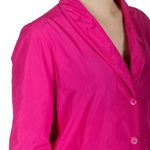 Katharina Hovman Damen Taft Bluse mit Schalkragen pink