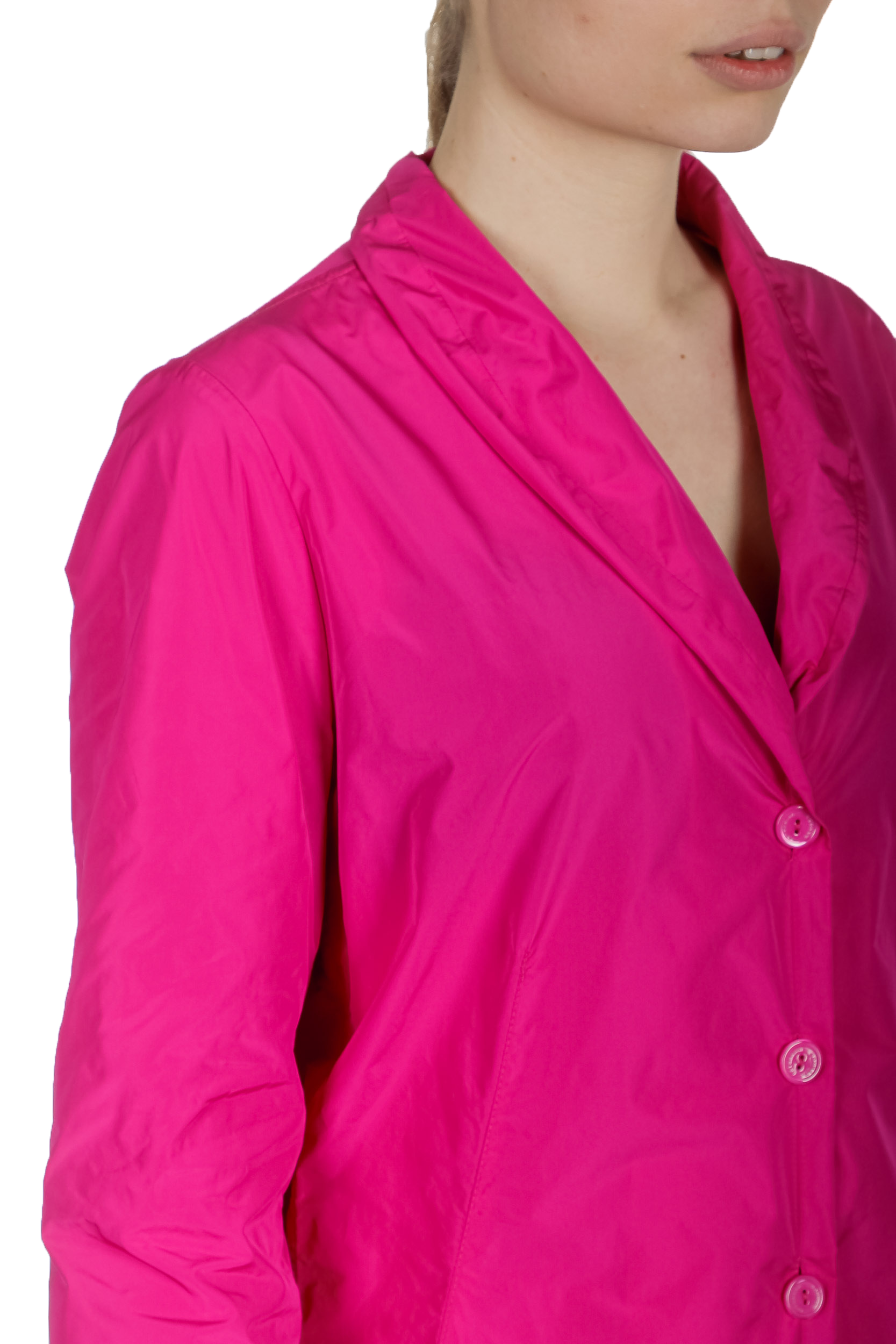 Katharina Hovman Damen Taft Bluse mit Schalkragen pink