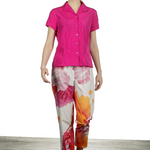 Katharina Hovman Damen Bluse mit Umlegekragen pink