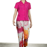 Katharina Hovman Damen Bluse mit Umlegekragen pink