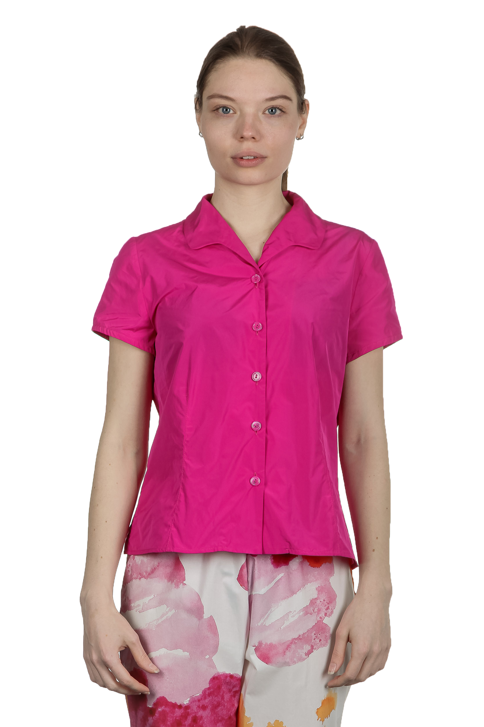 Katharina Hovman Damen Bluse mit Umlegekragen pink