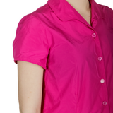 Katharina Hovman Damen Bluse mit Umlegekragen pink