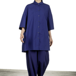 Katharina Hovman Damen Hose mit hohem Bund blau