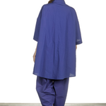 Katharina Hovman Damen Hose mit hohem Bund blau