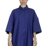 Katharina Hovman Damen Oversized Hemdbluse blau