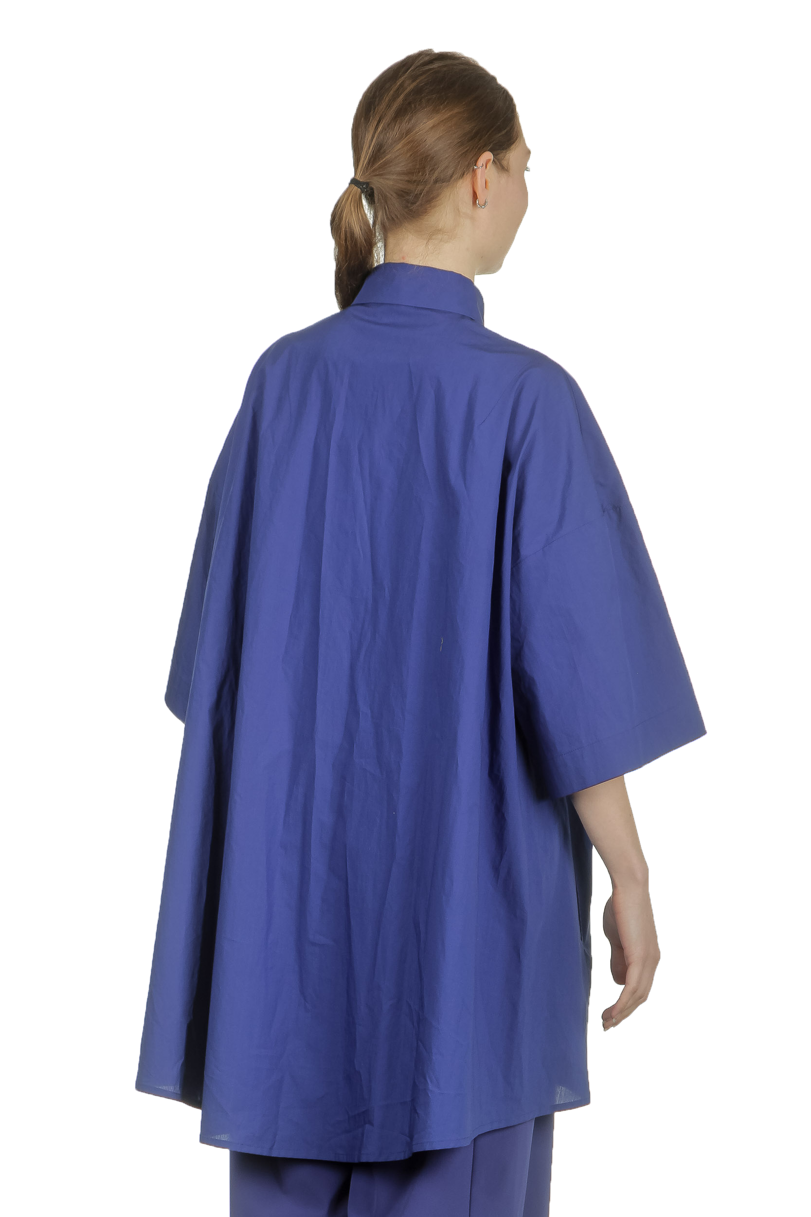 Katharina Hovman Damen Oversized Hemdbluse blau