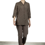 Katharina Hovman Damen Bluse mit Schalkragen fango