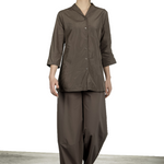 Katharina Hovman Damen Hose mit hohem Bund fango