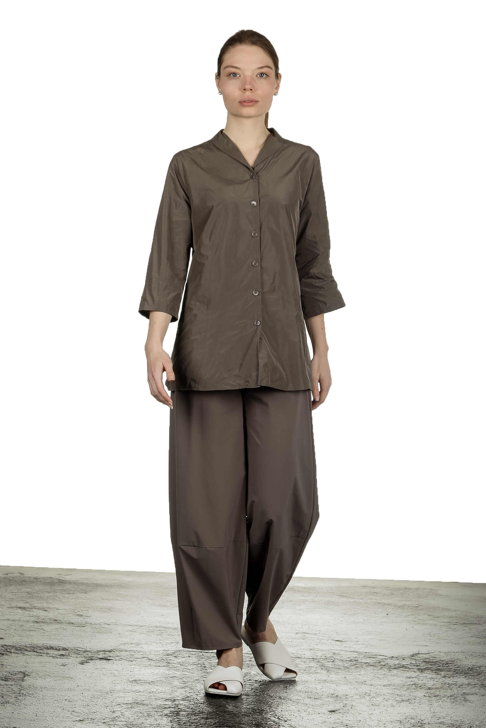 Katharina Hovman Damen Hose mit hohem Bund fango