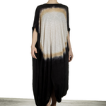 Gilda Midani Damen Ballonkleid lang schwarz mit Print