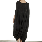 Gilda Midani Damen Ballonkleid lang schwarz mit Print