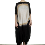 Gilda Midani Damen Ballonkleid lang schwarz mit Print