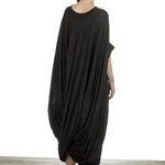 Gilda Midani Damen Ballonkleid lang schwarz mit Print
