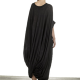 Gilda Midani Damen Ballonkleid lang schwarz mit Print
