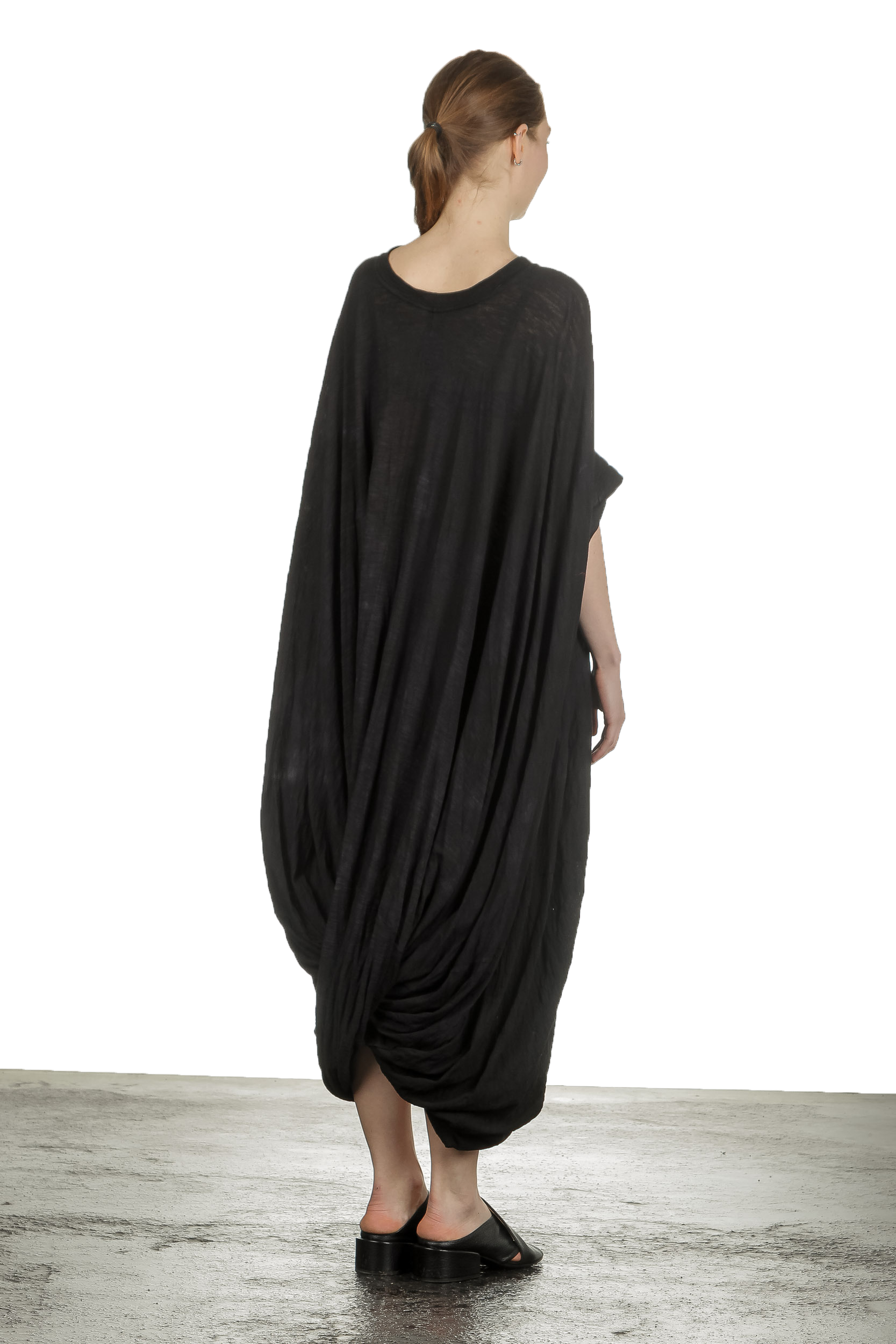 Gilda Midani Damen Ballonkleid lang schwarz mit Print