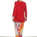 Katharina Hovman Damen Shirt in A-Linie mit 3/4 Arm rot