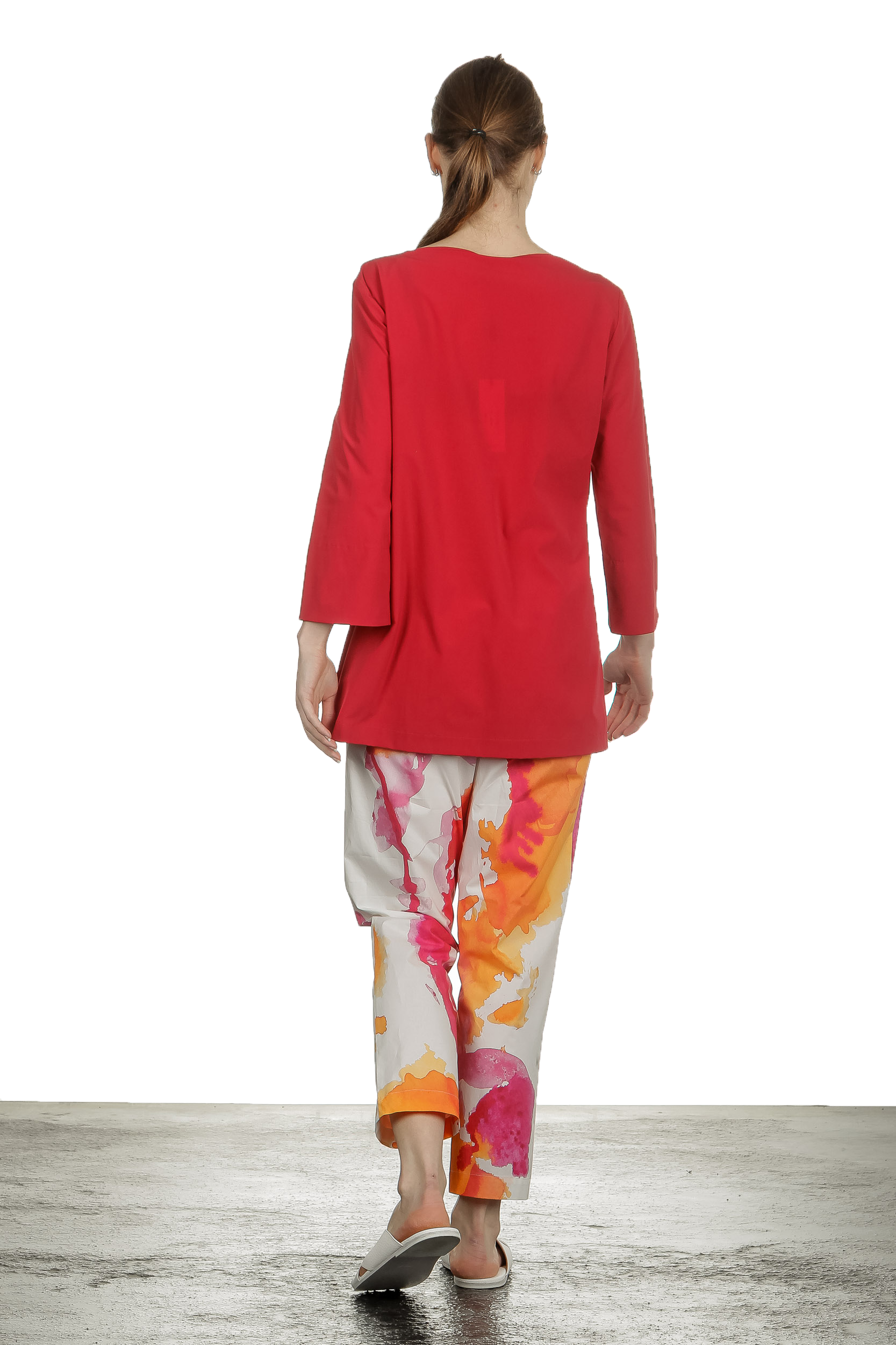 Katharina Hovman Damen Shirt in A-Linie mit 3/4 Arm rot