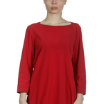 Katharina Hovman Damen Shirt in A-Linie mit 3/4 Arm rot