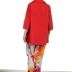 Katharina Hovman Damen Bluse in A-Linie mit Hemdkragen rot