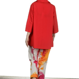 Katharina Hovman Damen Bluse in A-Linie mit Hemdkragen rot