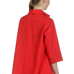 Katharina Hovman Damen Bluse in A-Linie mit Hemdkragen rot