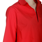 Katharina Hovman Damen Bluse in A-Linie mit Hemdkragen rot