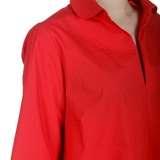 Katharina Hovman Damen Bluse in A-Linie mit Hemdkragen rot
