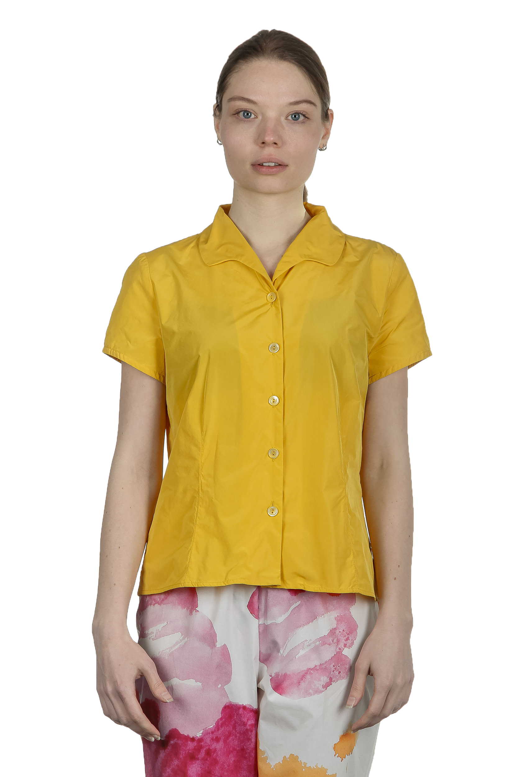 Katharina Hovman Damen Bluse mit Umlegekragen gelb
