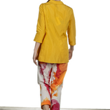 Katharina Hovman Damen Bluse mit Schalkragen 3/4 Arm gelb