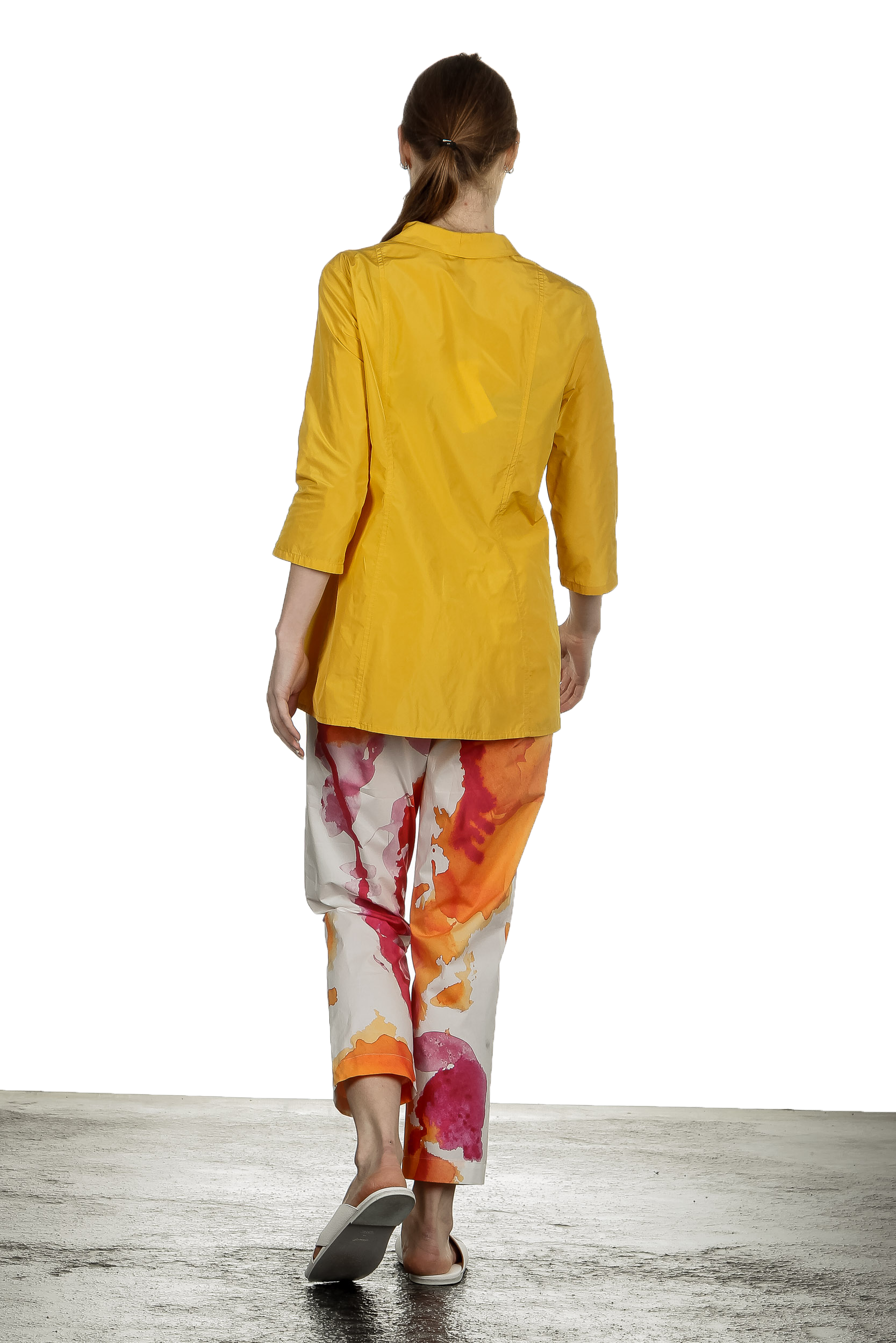 Katharina Hovman Damen Bluse mit Schalkragen 3/4 Arm gelb