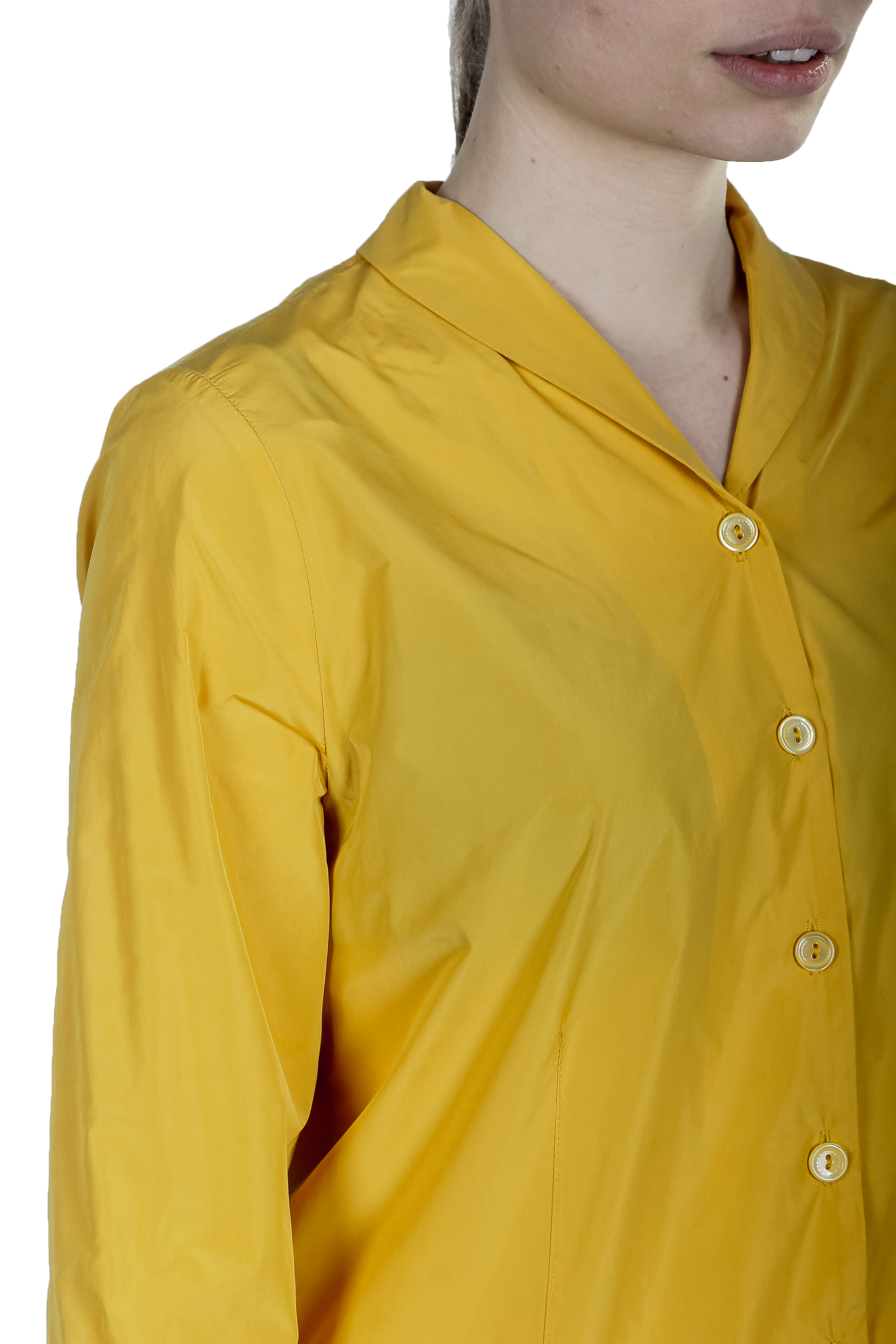 Katharina Hovman Damen Bluse mit Schalkragen 3/4 Arm gelb