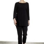 Katharina Hovman Damen Shirt in A-Linie mit 3/4 Arm schwarz