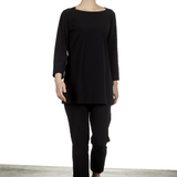 Katharina Hovman Damen Shirt in A-Linie mit 3/4 Arm schwarz