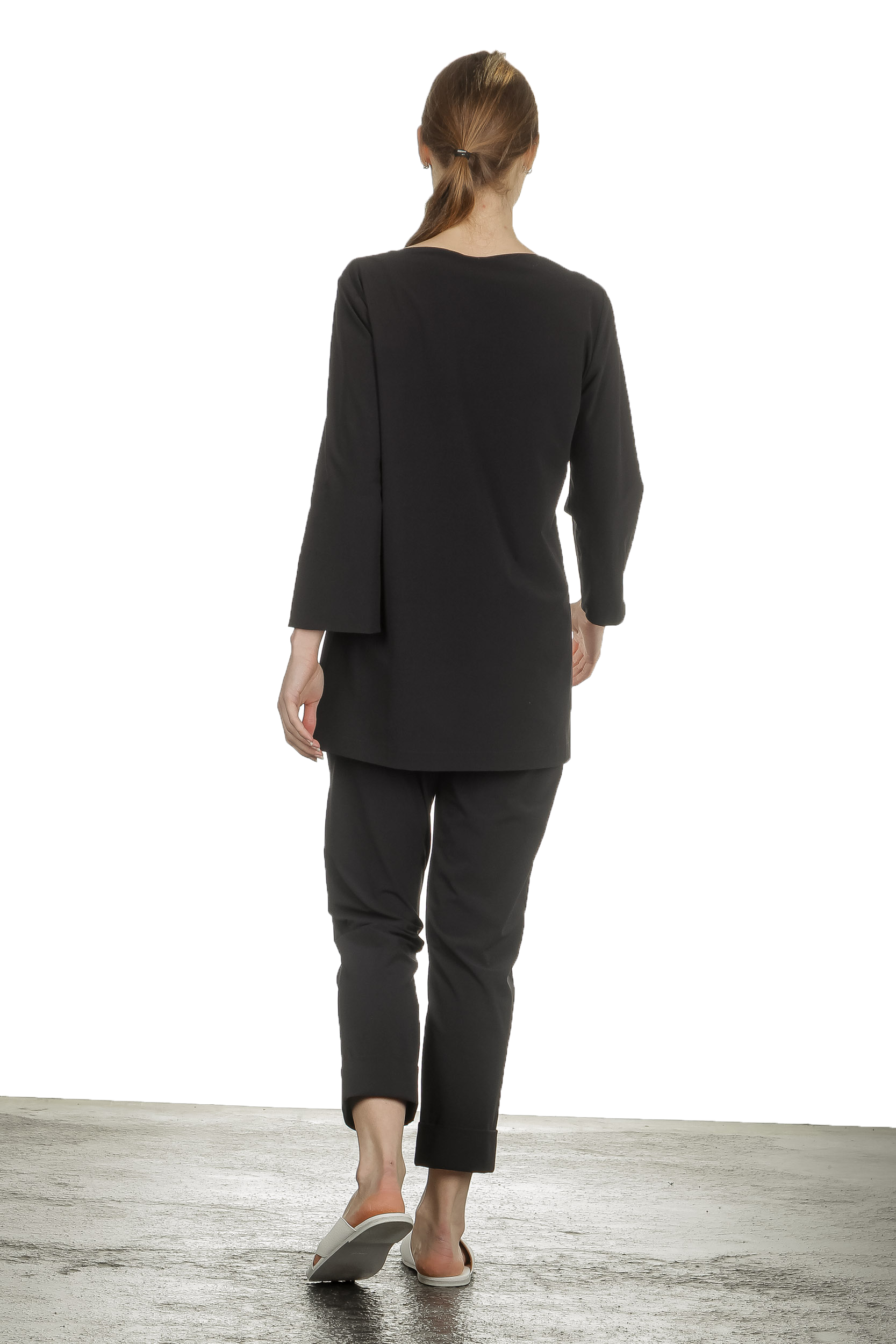 Katharina Hovman Damen Shirt in A-Linie mit 3/4 Arm schwarz