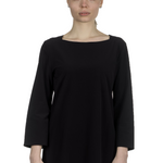 Katharina Hovman Damen Shirt in A-Linie mit 3/4 Arm schwarz