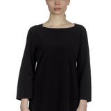 Katharina Hovman Damen Shirt in A-Linie mit 3/4 Arm schwarz