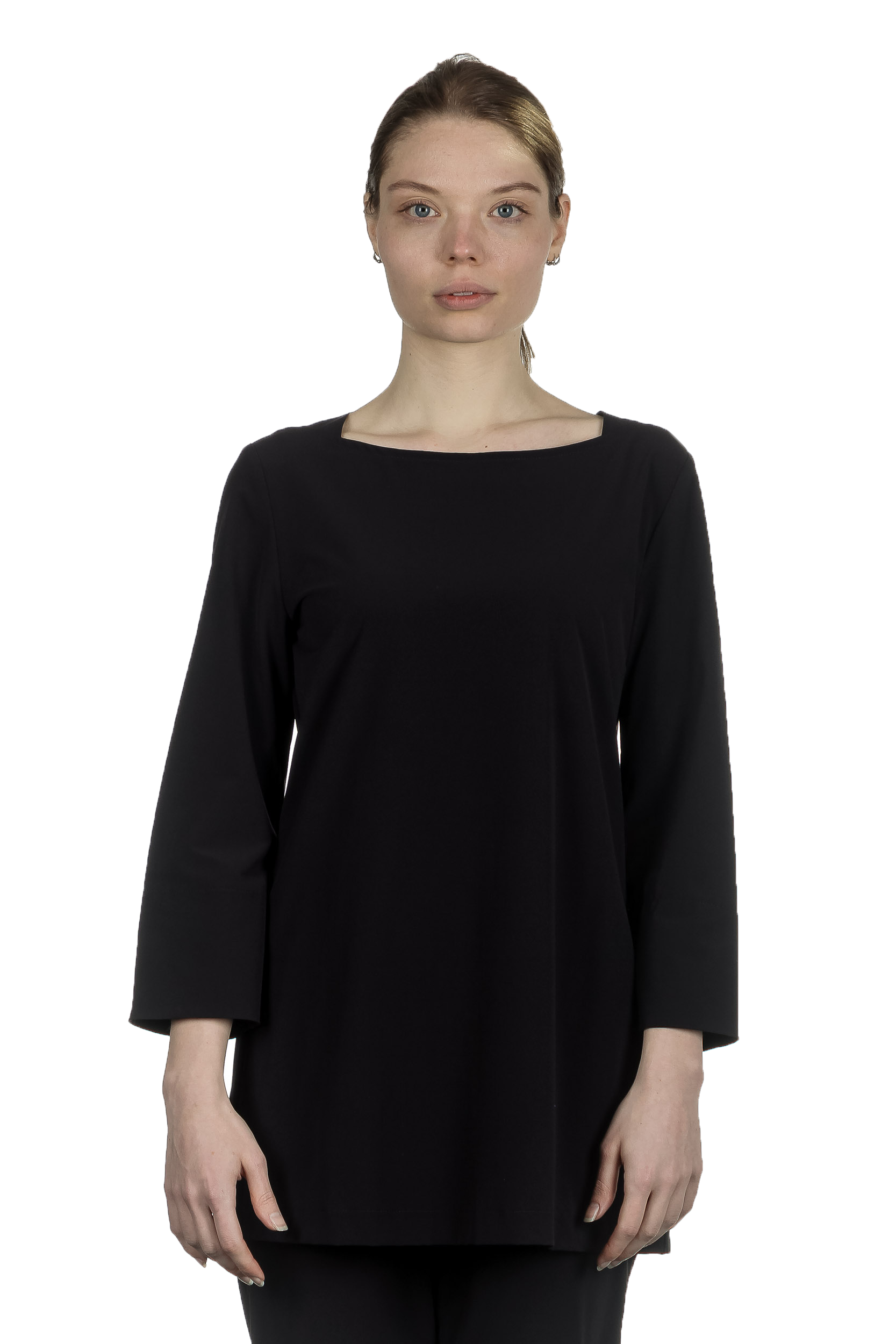 Katharina Hovman Damen Shirt in A-Linie mit 3/4 Arm schwarz