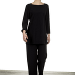 Katharina Hovman Damen Weite Hose mit hohem Bund schwarz