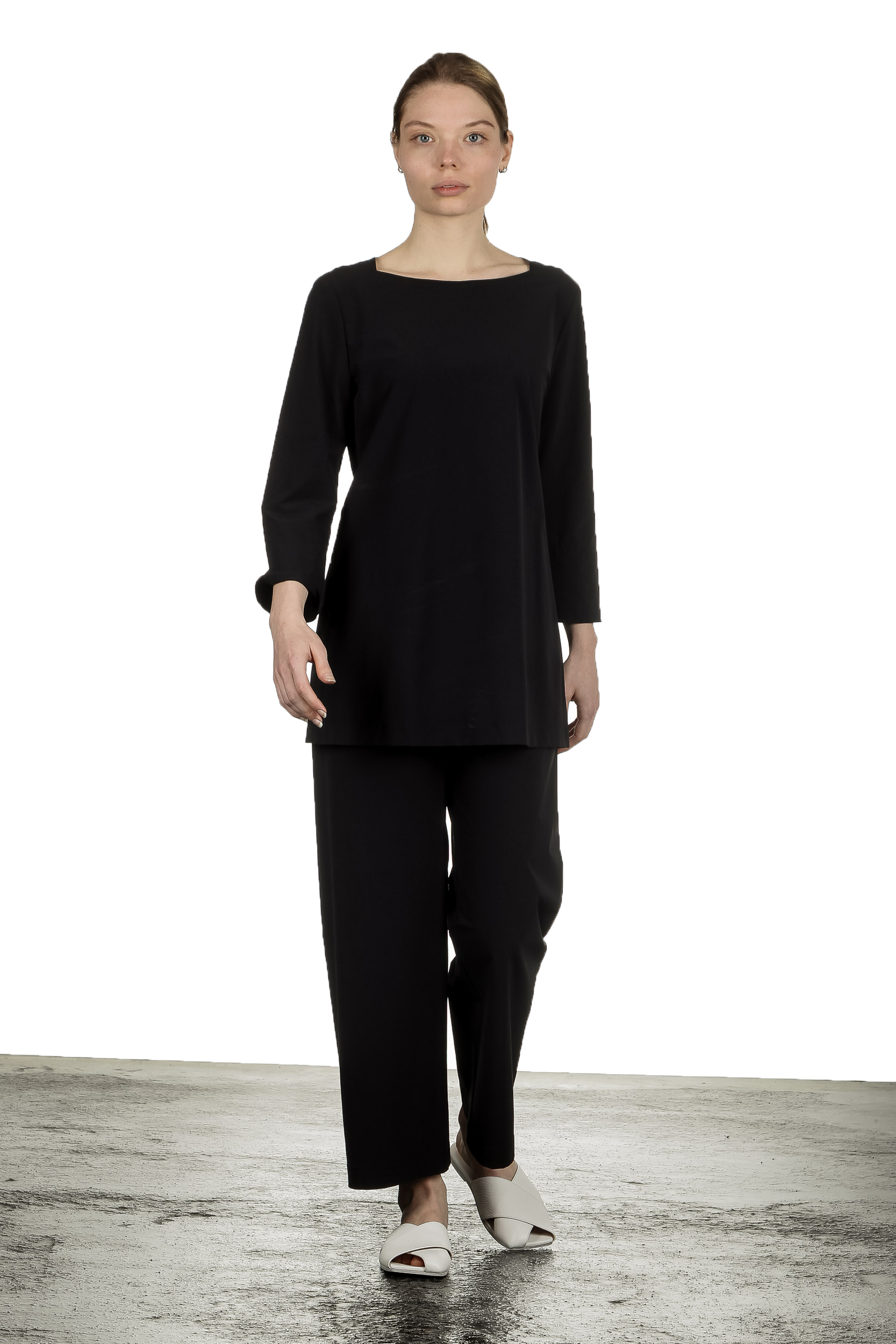 Katharina Hovman Damen Weite Hose mit hohem Bund schwarz