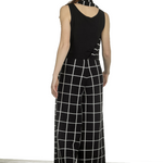 Sarah Pacini Damen Gaucho Hose mit Schal schwarz weiß