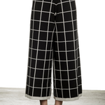 Sarah Pacini Damen Gaucho Hose mit Schal schwarz weiß
