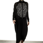 Sarah Pacini Damen Kurze Strickjacke mit Muster schwarz weiß