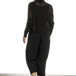 Sarah Pacini Damen Kurze Strickjacke mit Muster schwarz weiß