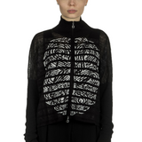 Sarah Pacini Damen Kurze Strickjacke mit Muster schwarz weiß