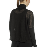 Sarah Pacini Damen Kurze Strickjacke mit Muster schwarz weiß